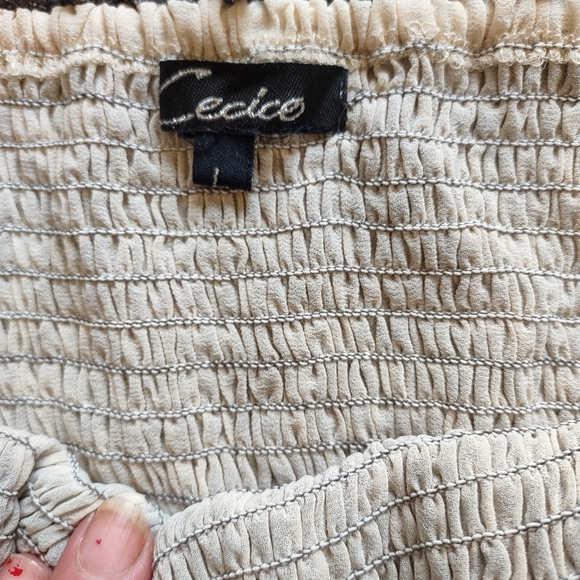 Cecico Gray Lace Strapless Dress - Large - Picture 9 of 11